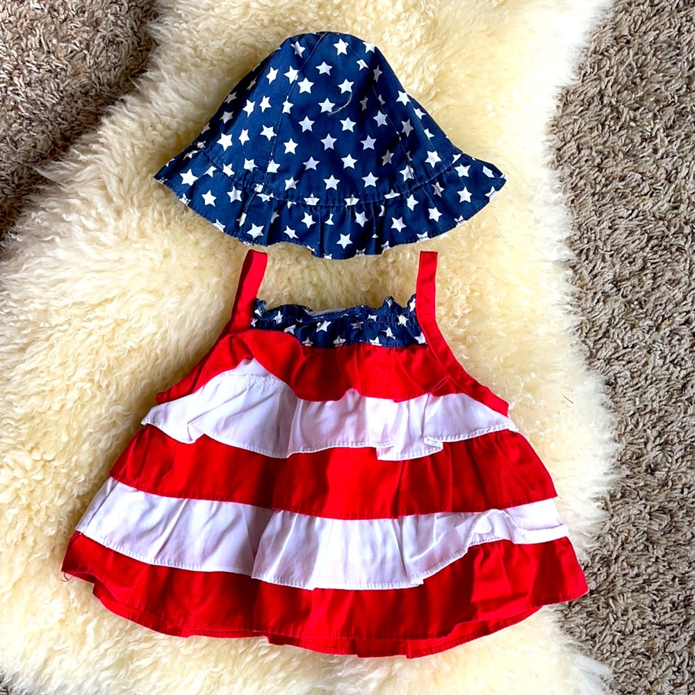 Cradle Togs American flag patriotic set 3/6 months